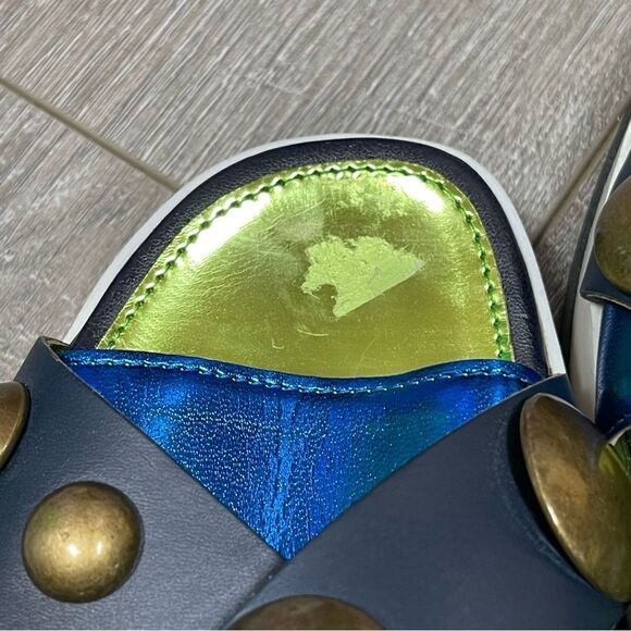 DIESEL Sandals Criss cross Chunky Studs Size 37 US7 Navy - Picture 4 of 15